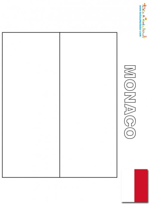 Coloriage du drapeau de Monaco