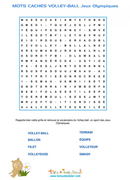 Volley-ball Mots cachés