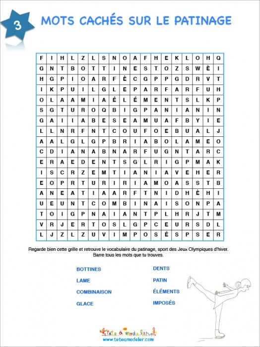 Patinage mots cachés 3