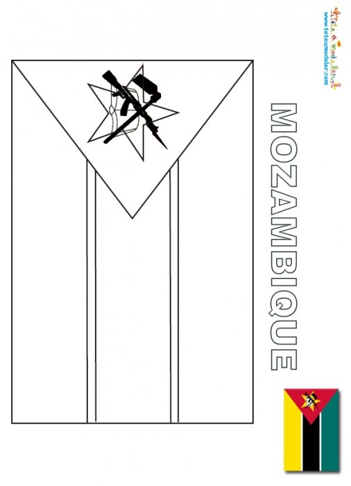 Coloriage du drapeau du Mozambique