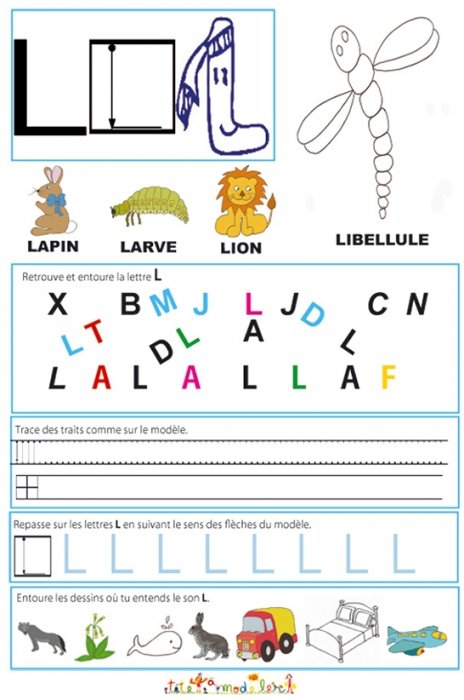 Page de lecture - écriture : du " L "