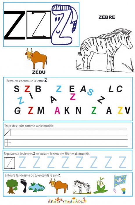 Page de lecture - écriture : le Z 