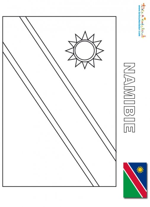 Coloriage du drapeau de la Namibie