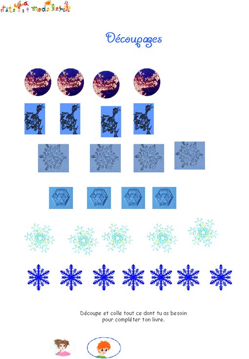 livre sur la neige - d&eacute;coupages
