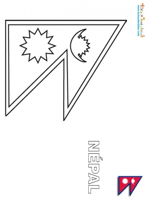 Coloriage du drapeau du Népal