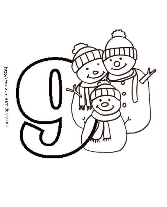 Coloriage des chiffres de No&euml;l : 7
