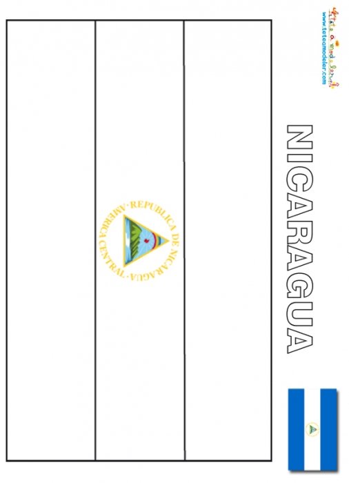 Coloriage du drapeau du Nicaragua