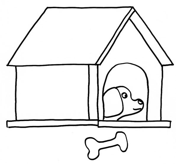 Imprimer le dessin d'une niche pour chien
