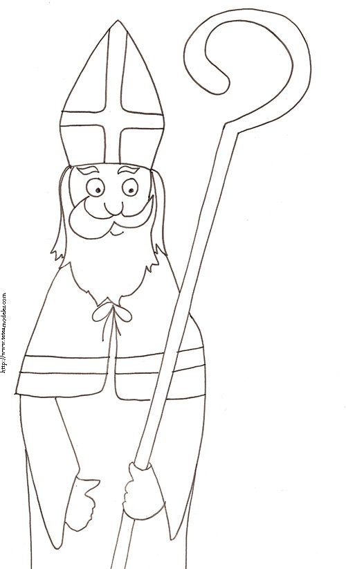 coloriage du portrait de Saint Nicolas
