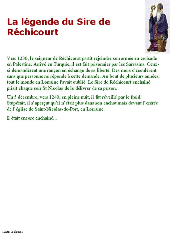 L&eacute;gende du sire de R&eacute;chicourt
