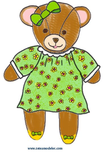 Modele de nounours fille a imprimer