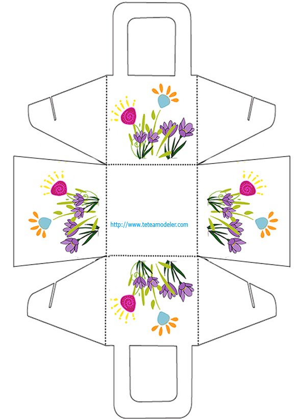 Panier a cadeau d&eacute;cor&eacute; de fleurs
