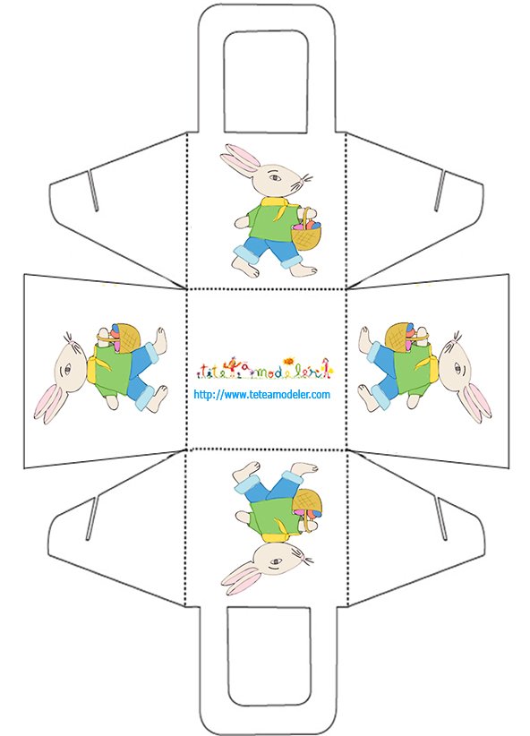 Panier a cadeau lapin de P&agrave;&cent;ques
