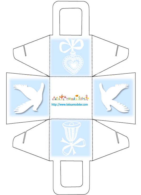 Panier drag&eacute;es colombe et coeur
