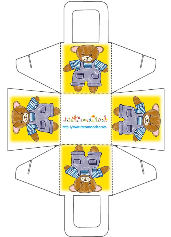 Panier cadeau nounours jaune
