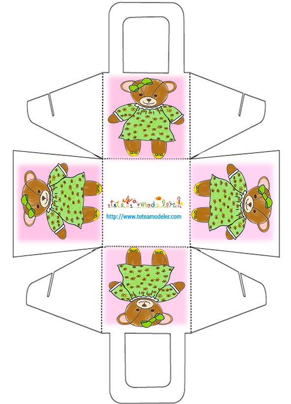 Panier nounours rose a imprimer
