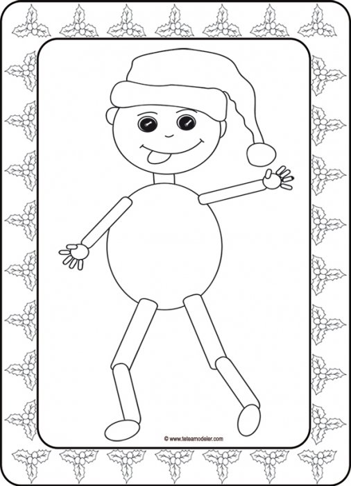 Coloriage pantin de Noël 