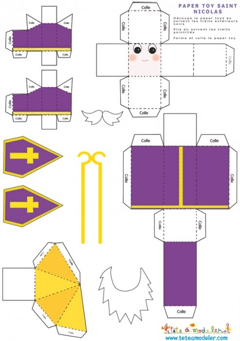 Imprimer le saint Nicolas en paper toy