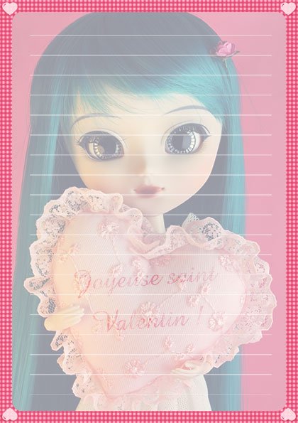 Papier a lettre poupee au coussin a imprimer