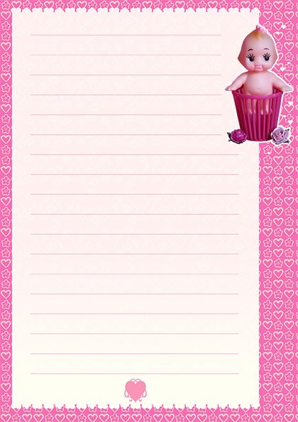 Papier à lettre bebe rose clair