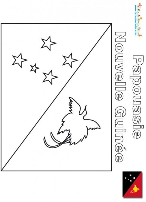 Coloriage du drapeau de la Papouasie