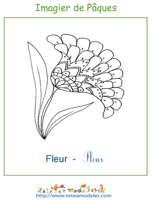 Imprimer la fleur de l'imagier de P&acirc;ques
