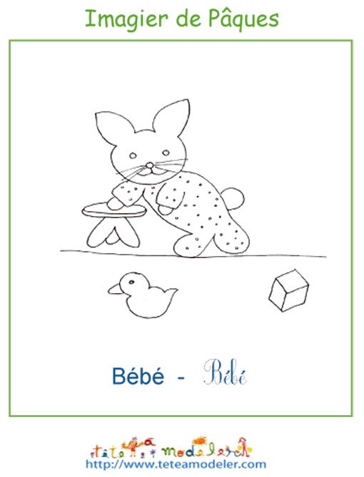Imprimer le b&eacute;b&eacute; de l'imagier de P&acirc;ques
