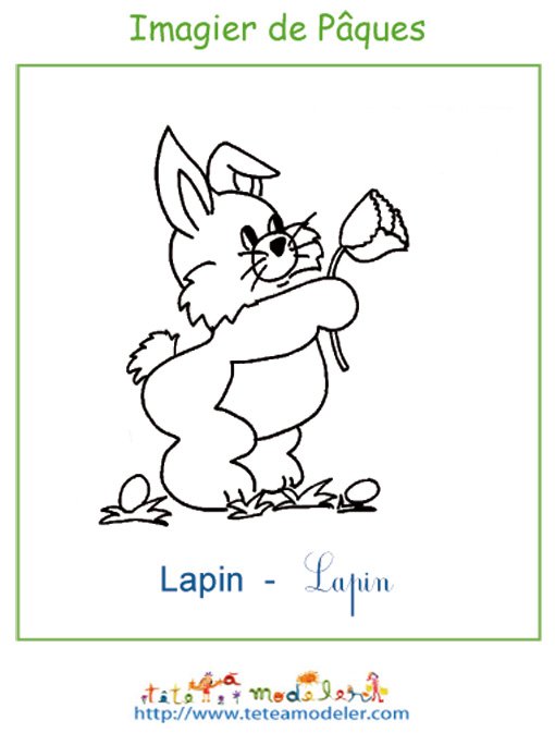 Imprimer le lapin de l'imagier de P&acirc;ques
