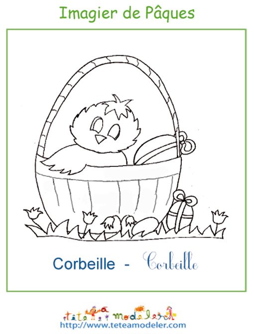 Imprimer la corbeille de l'imagier de P&acirc;ques
