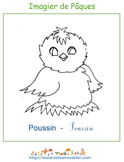 Imprimer le poussin de l'imagier de P&acirc;ques
