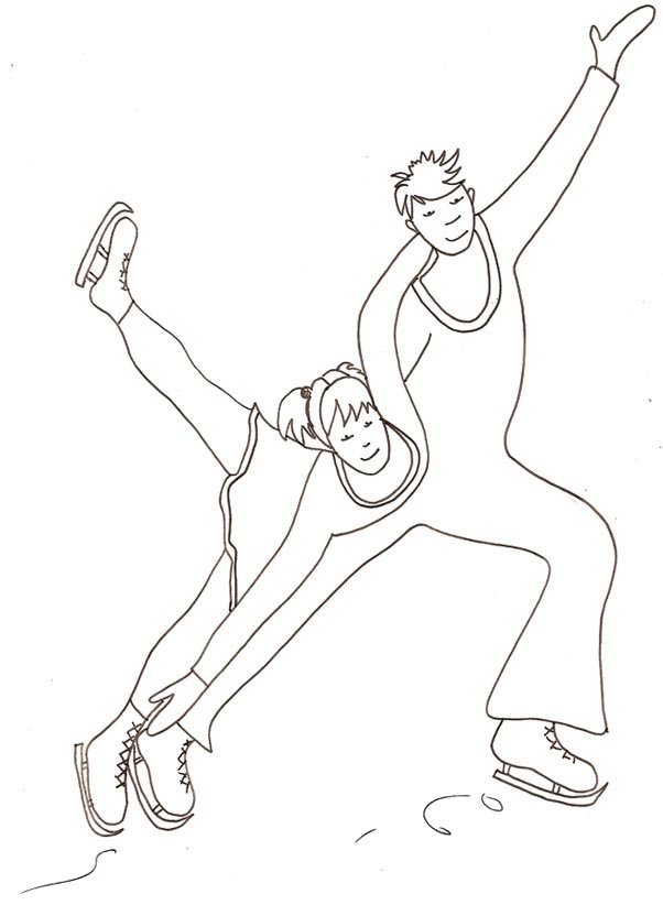 coloriages patinage sur glace couple
