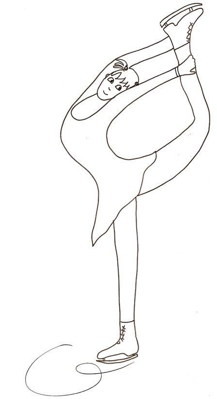 coloriage patinage sur glace fille 
