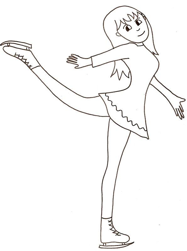 coloriage patinage sur glace danse fille 
