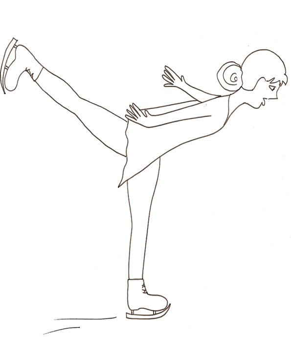 coloriage patinage sur glace femme
