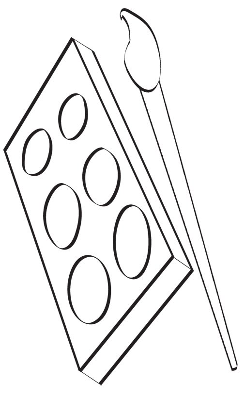 Imprimer le coloriage d'une palette de peinture
