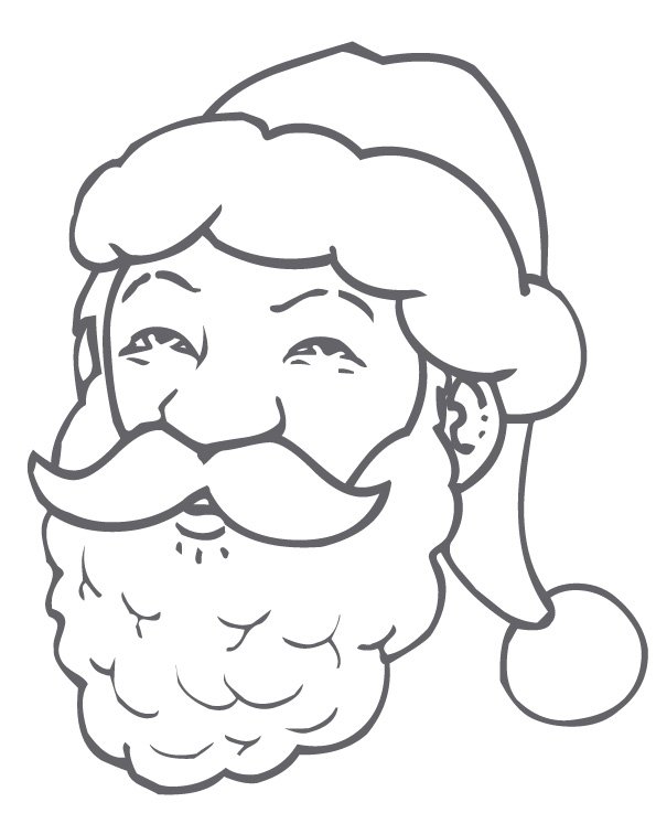 Coloriage du visage du Père Noël