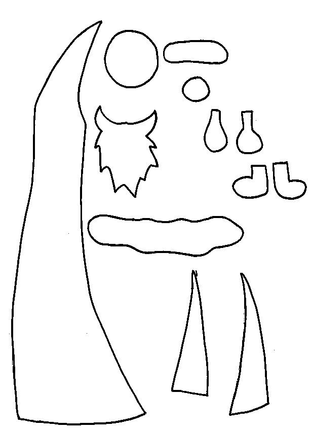 Gabarit de p&egrave;re No&euml;l papier
