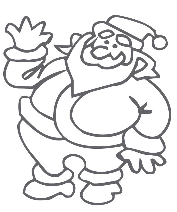 coloriage du P&egrave;re No&euml;l qui fait coucou
