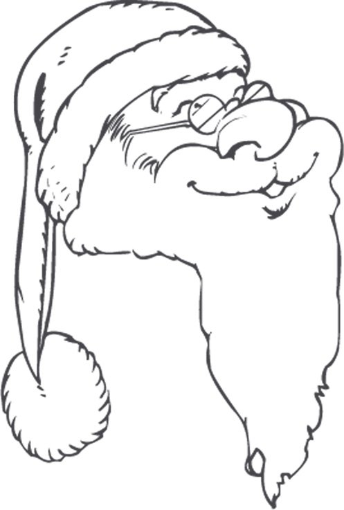 coloriage du visage souriant du P&egrave;re No&euml;l
