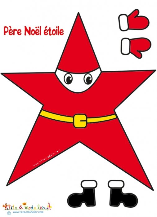 Modèle du Père Noël en étoile 