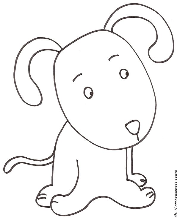 Coloriage du petit chien tout mignon

