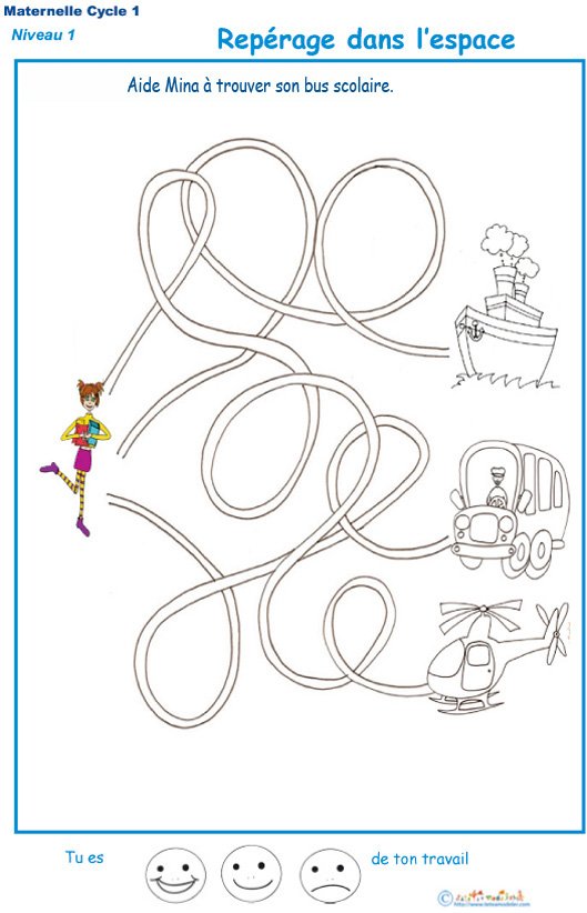 Imprimer le labyrinthe 3 : trouver le bus 
