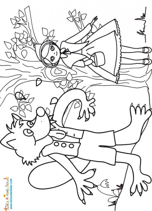 La rencontre du loup et du petit chaperon rouge