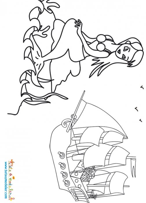 la petite sirène et le bateau