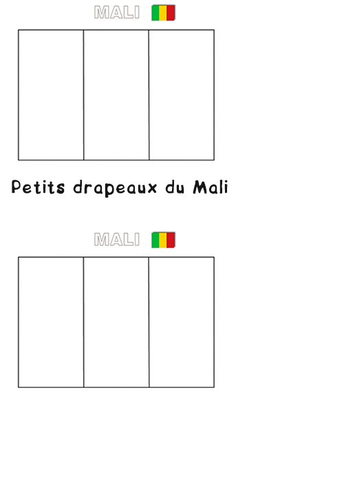 Mini drapeau du Mali à colorier