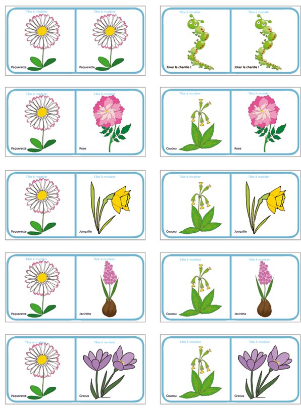 Planche 10 - Dominos sur les fleurs
