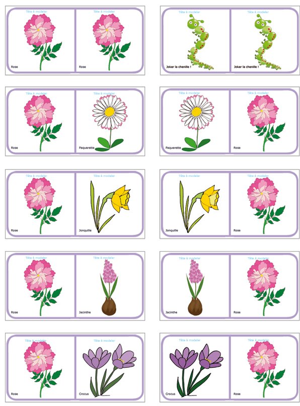 Dominos fleurs a imprimer
