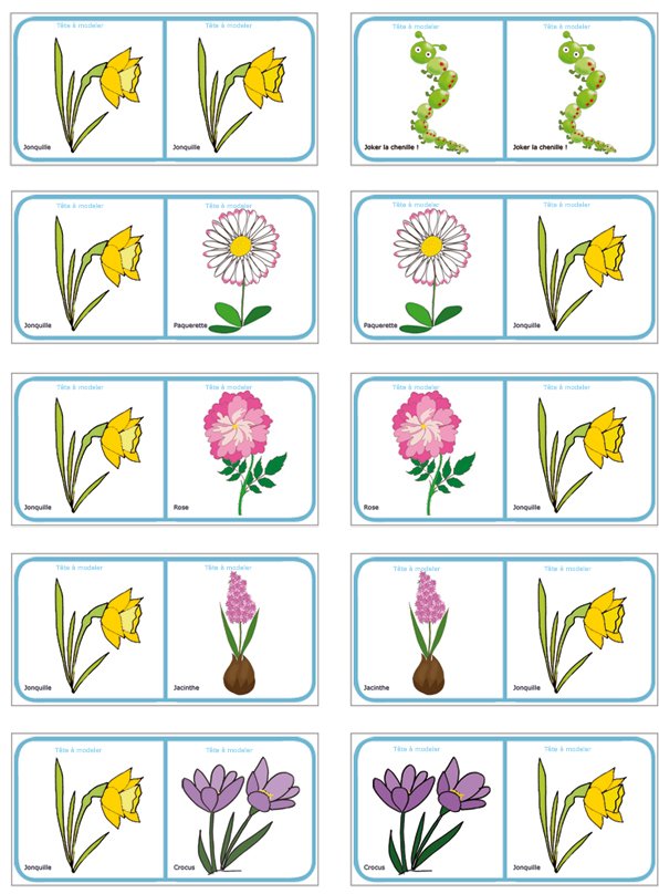 Planche 12 des Dominos sur les fleurs

