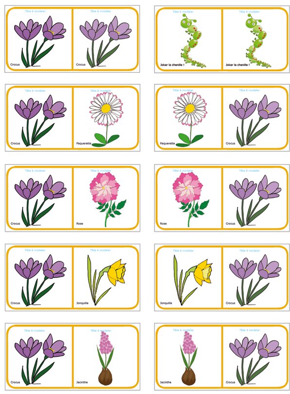 Planche Dominos des fleurs 14
