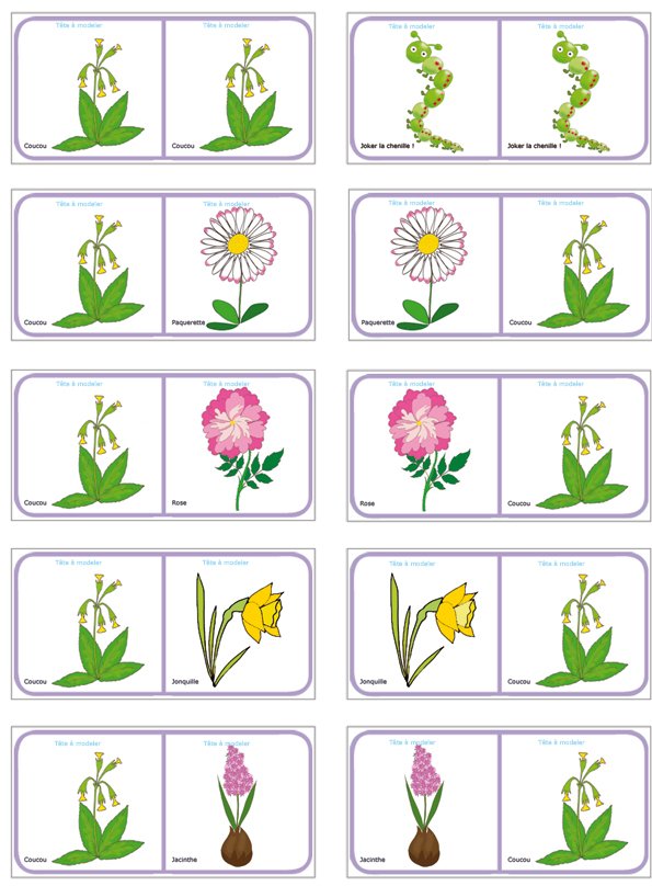 Planche Dominos des fleurs 14
